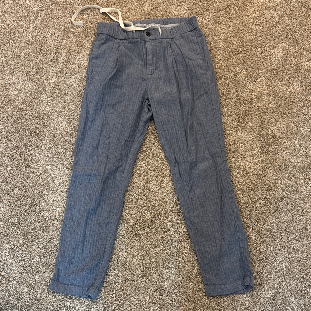 Bonobos Blue Striped Herringbone Pants